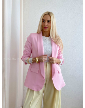 Sako s riasenými rukávmi baby pink AB 65