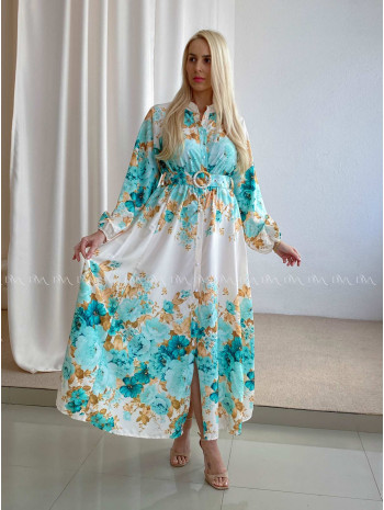 Maxi šaty s kvetmi carolina mint P 95