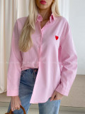 Predĺžená košeľa so srdiečkom ružová AB 67