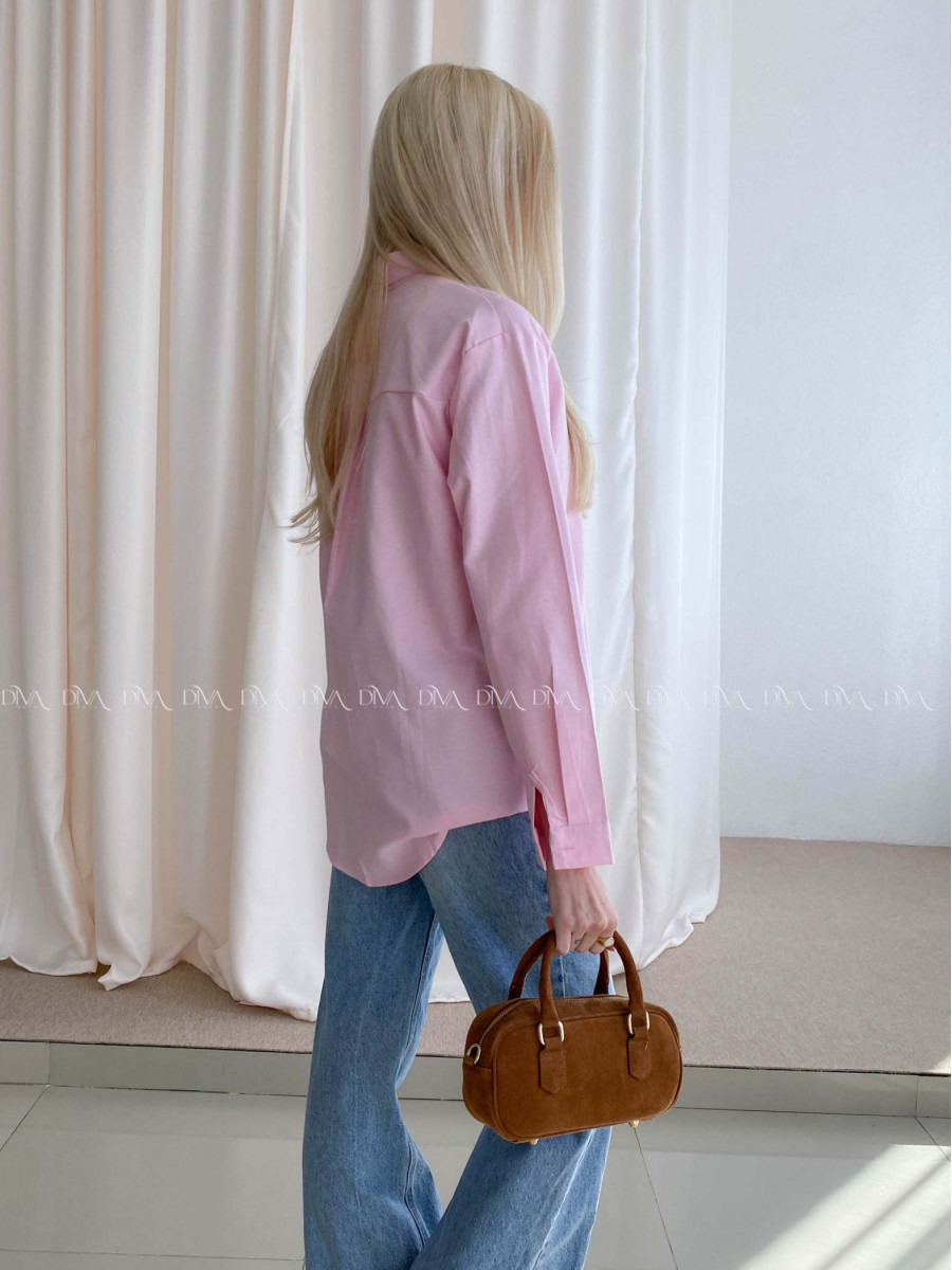 Predĺžená košeľa so srdiečkom ružová AB 67