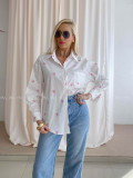 Oversize košeľa s mašličkami biela AB 74