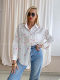 Oversize košeľa s mašličkami biela AB 74