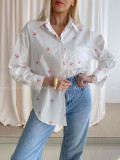 Oversize košeľa s mašličkami biela AB 74