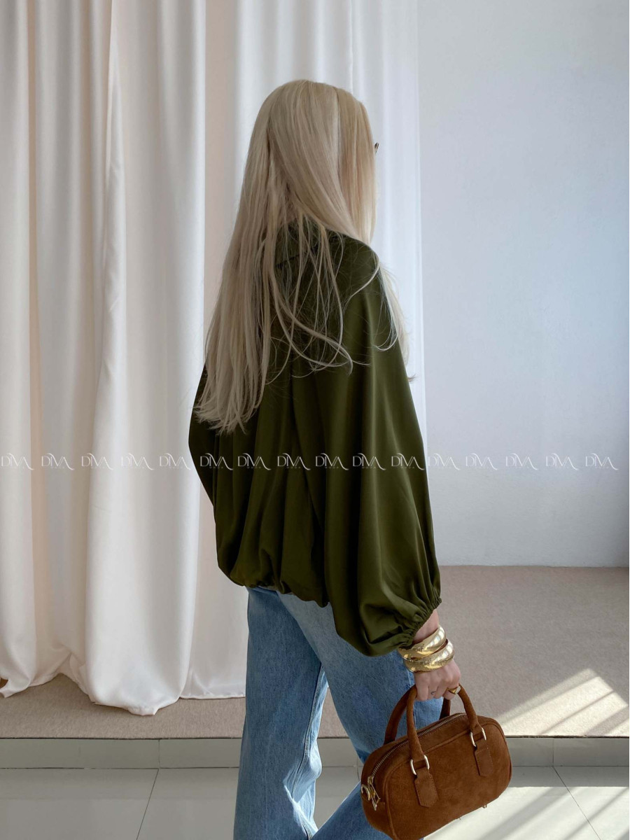 Ľahká prechodná bunda na zips khaki AB 92