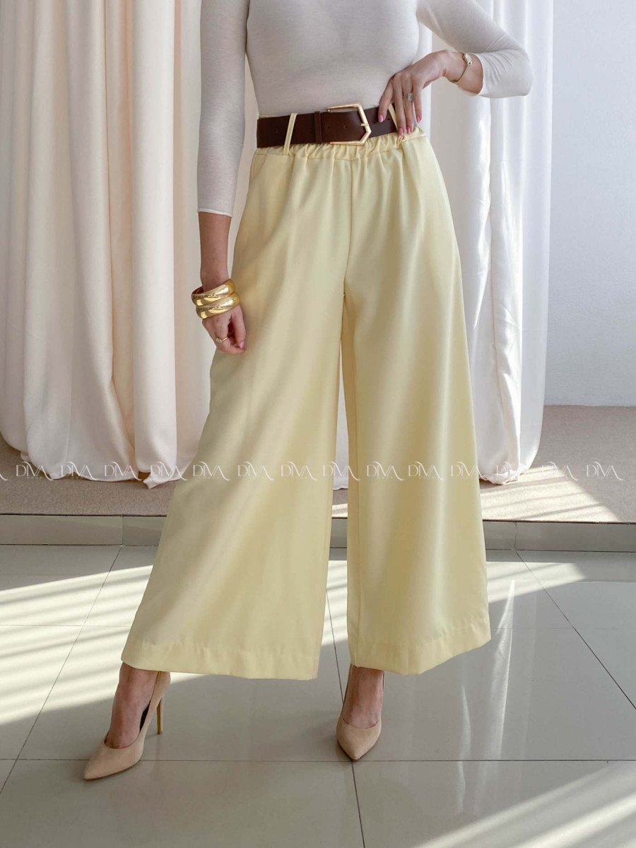 Široké nohavice s opaskom žlté AB 70