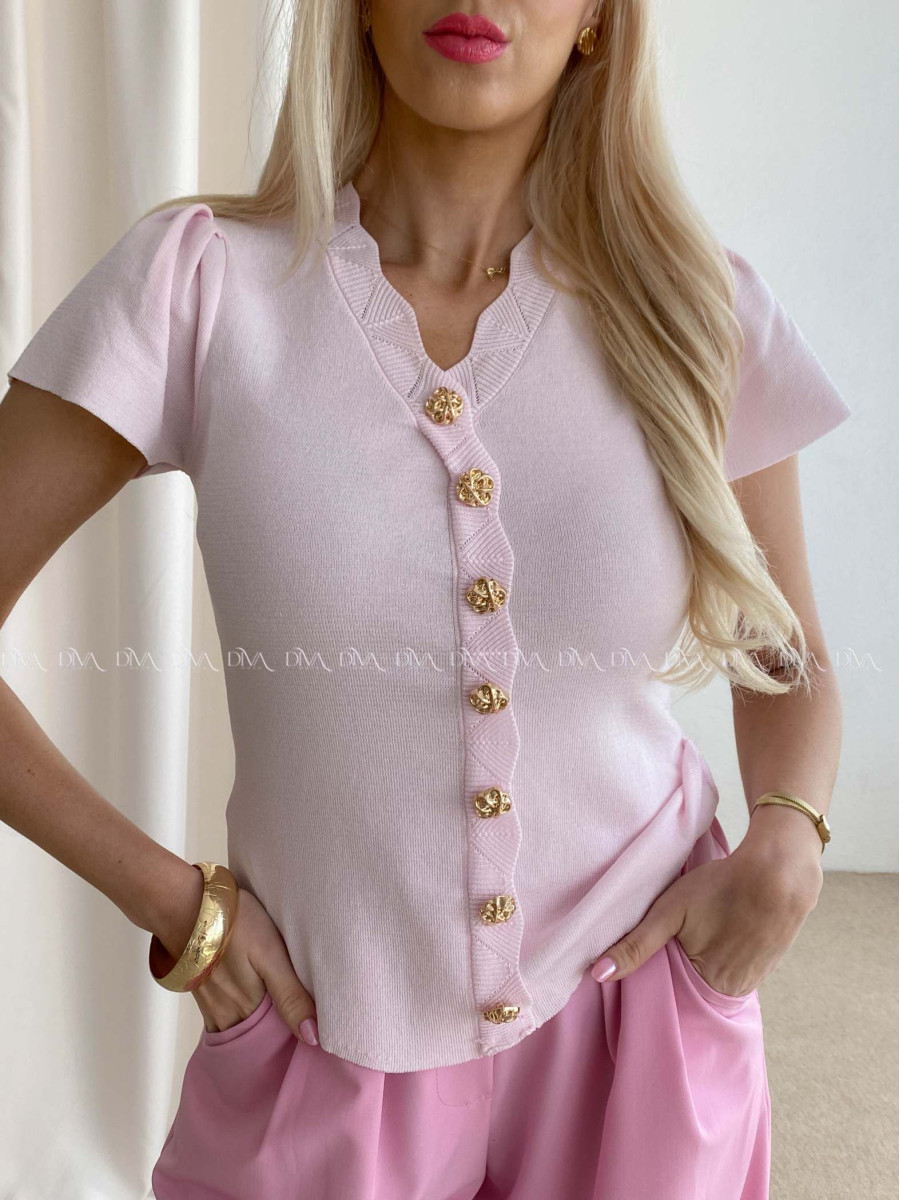 Top so zlatými gombíkmi baby ružový AB 66