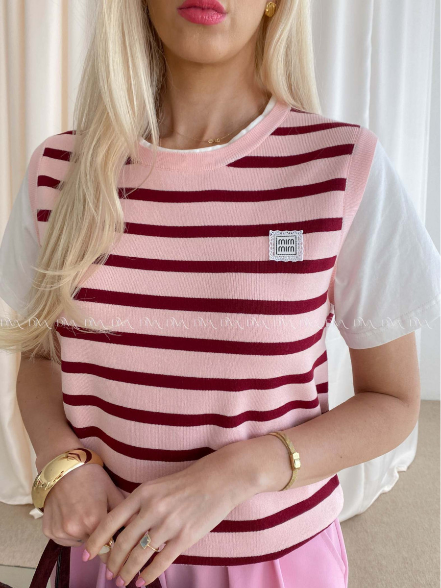 Tričko s pruhovanou vestou AB 68