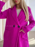  Bouclé midi kabát magenta AA 103