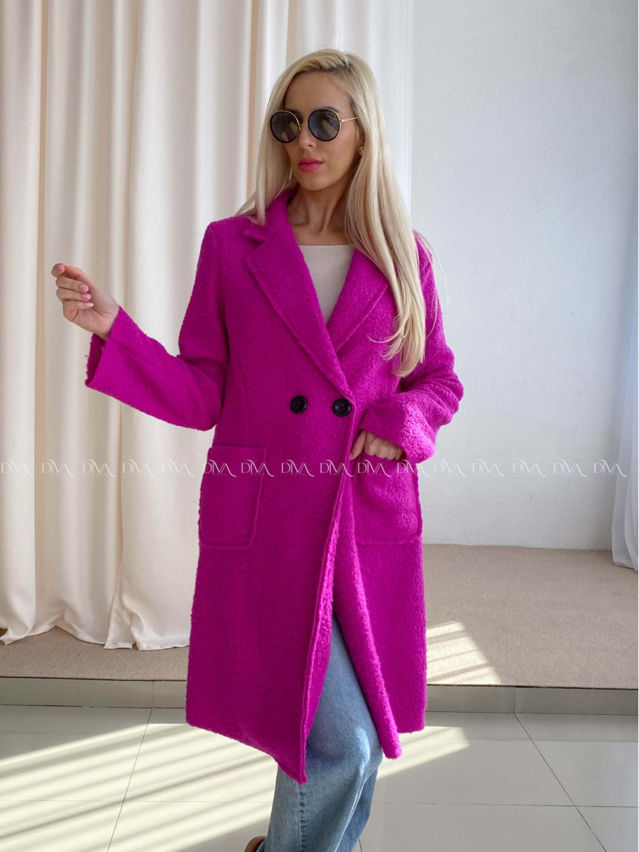  Bouclé midi kabát magenta AA 103