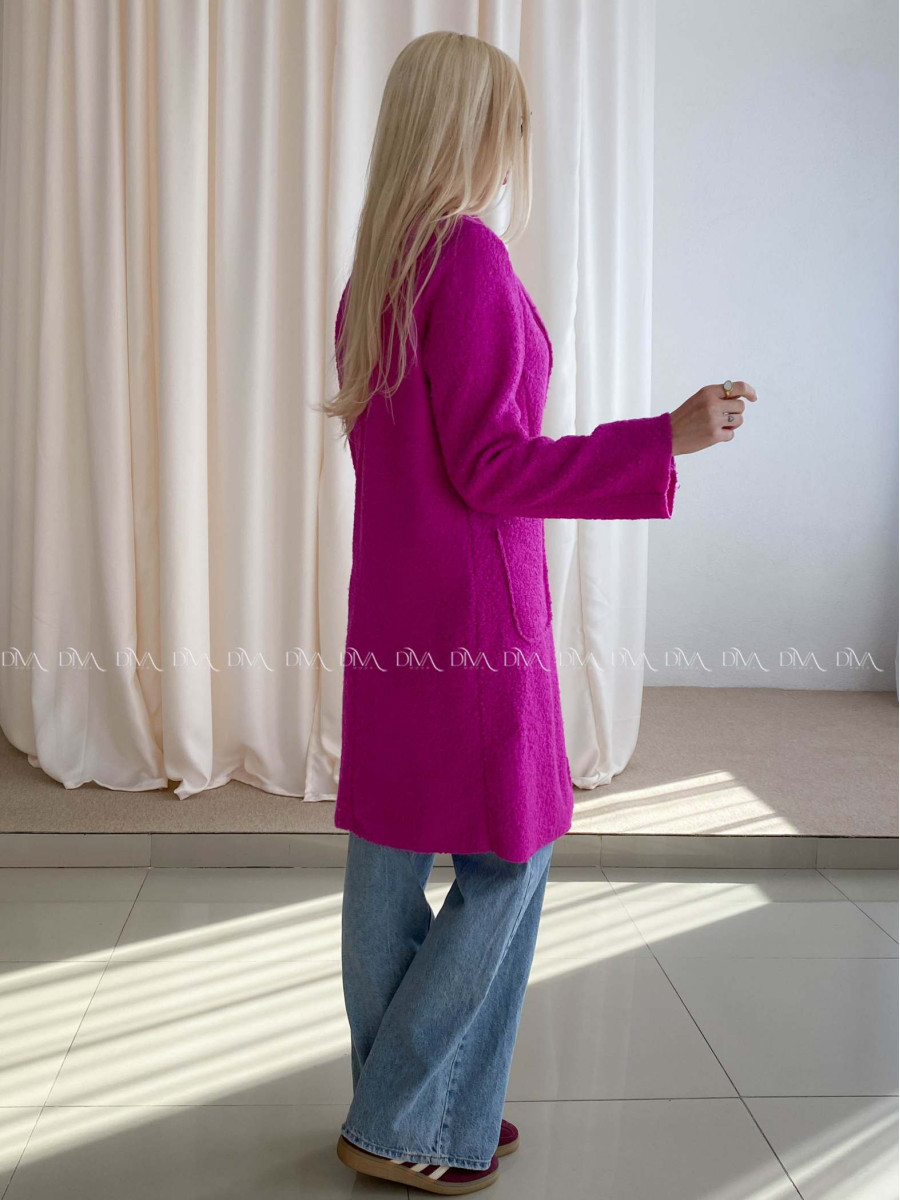  Bouclé midi kabát magenta AA 103
