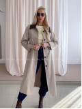 Trench coat béžový s čokoládovým golierom AA 73