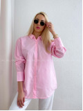Popelínová oversize košeľa ružová PP 170