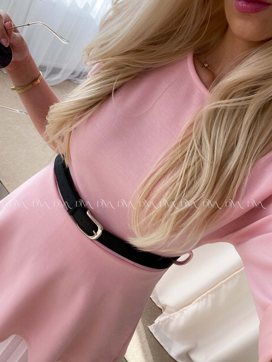 Maxi šaty s plisovanou sukňou Elis ružové AB 65