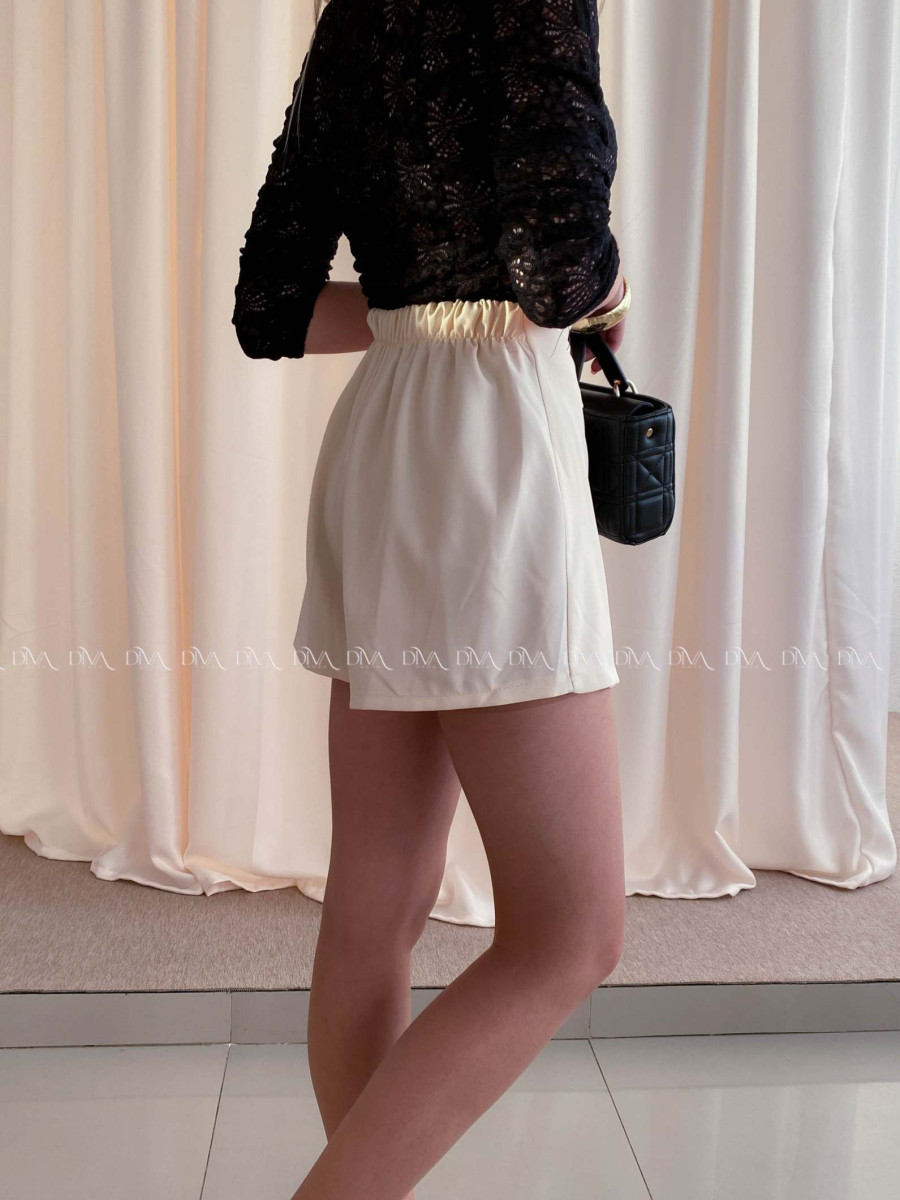 Mini skort sukňa s kamienkovou sponou béžová AB 64