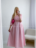 Maxi šaty Adina s opaskom ružové AB 101