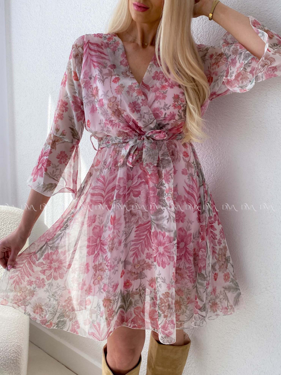 Ľahučké šaty so zvonovými rukávmi garden AB 95