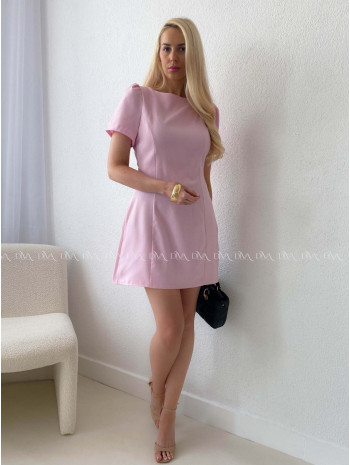 Jednoduché šaty s tulipánovými rukávmi ružové AB 107
