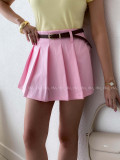 Mini skladaná skort sukňa baby pink AB 104