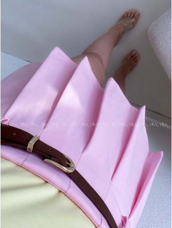 Mini skladaná skort sukňa baby pink AB 104