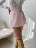 Mini skort sukňa so sponou baby pink AB 103