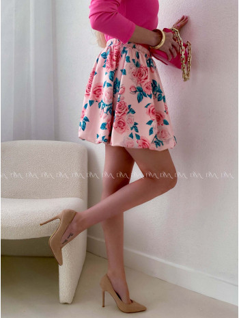 Krátka ružičková sukňa ružová AB 114