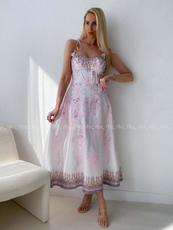 Elegantné kvetované šaty na tenké ramienka Donna AB 115