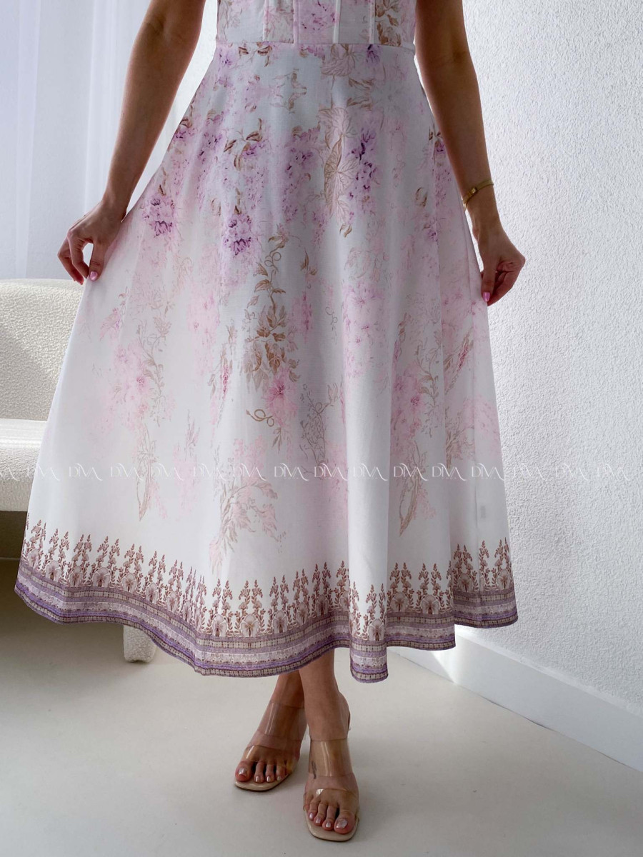 Elegantné kvetované šaty na tenké ramienka Donna AB 115