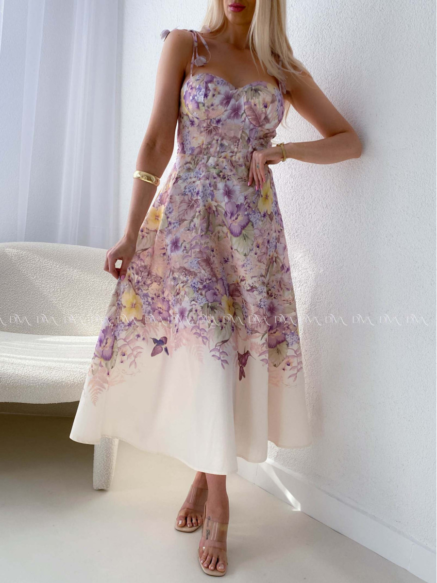 Elegantné kvetované šaty na tenké ramienka Camilla AB 115