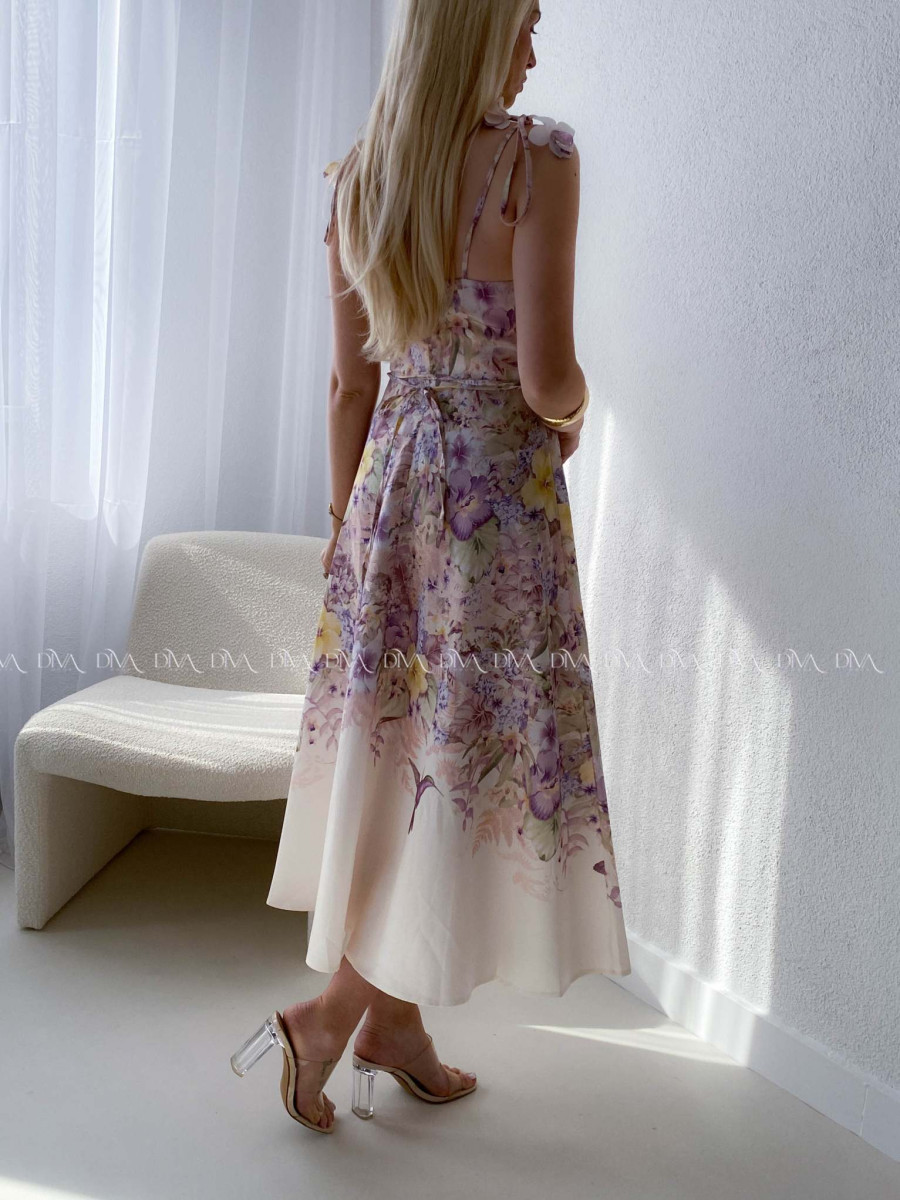 Elegantné kvetované šaty na tenké ramienka Camilla AB 115