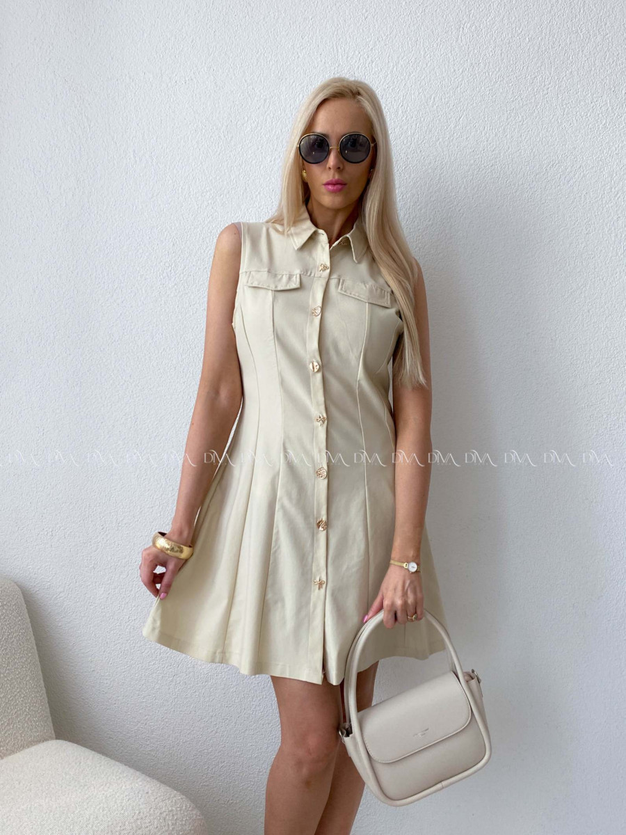 Košeľové šaty Elen béžové AB 116