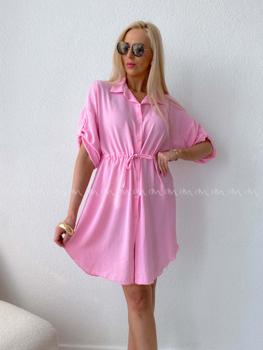 Košeľové šaty balerina baby pink AB 124
