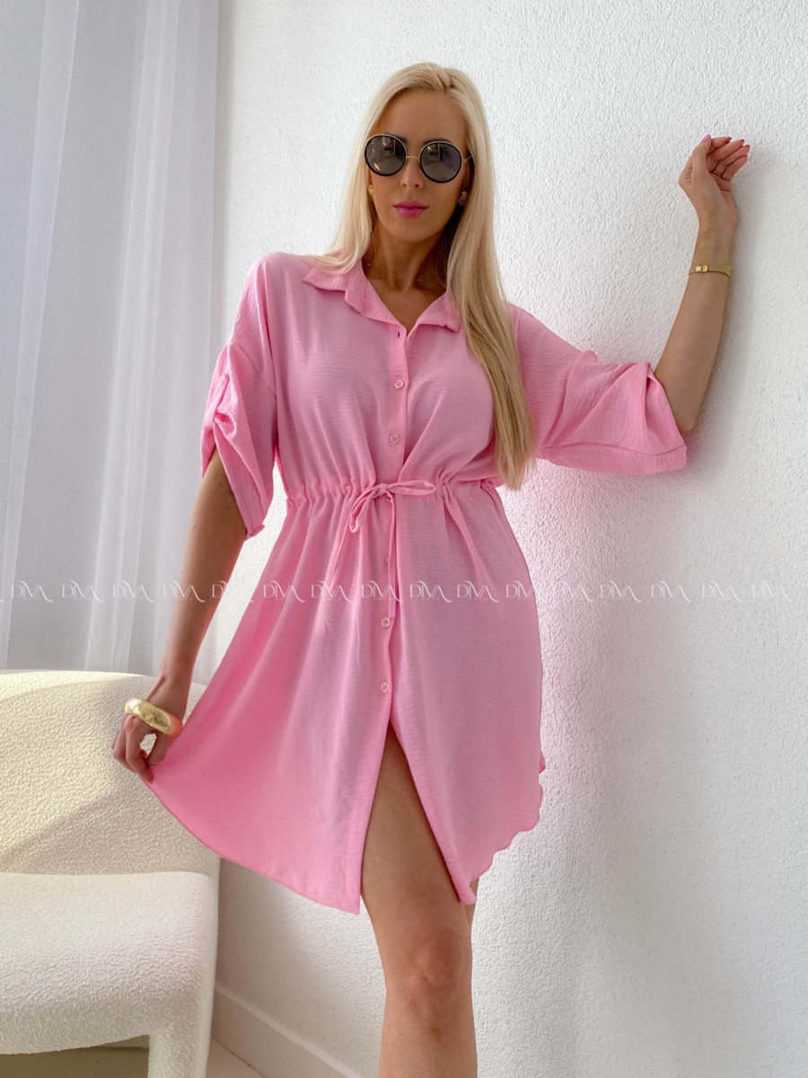 Košeľové šaty balerina baby pink AB 124