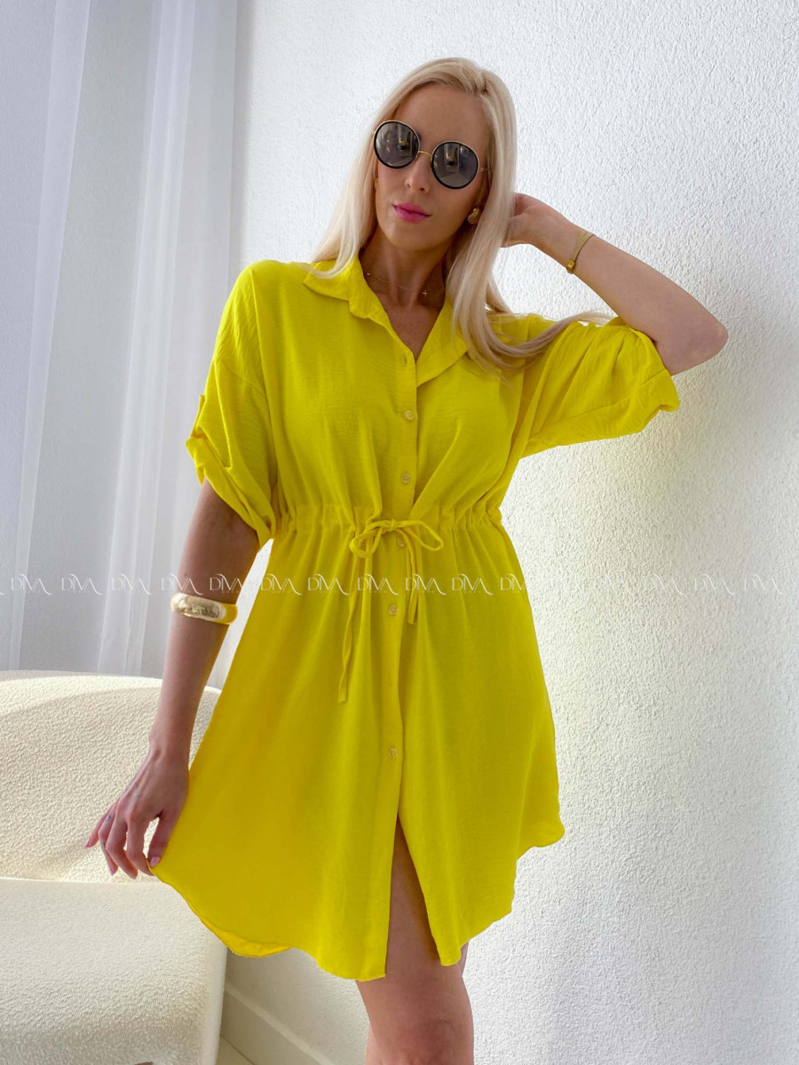 Košeľové šaty balerina žlté AB 124