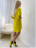 Košeľové šaty balerina žlté AB 124