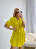 Košeľové šaty balerina žlté AB 124