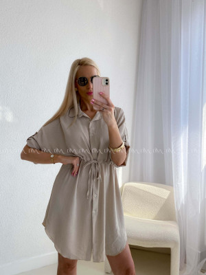 Košeľové šaty balerina béžové AB 124