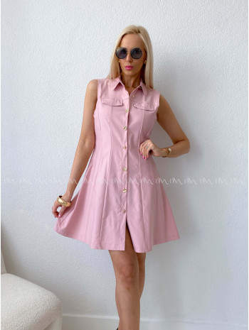 Košeľové šaty Elen pudrovo ružové AB 116