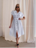 Mušelínové košeľové šaty Ria biele AB 126