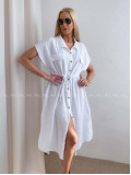 Mušelínové košeľové šaty Ria biele AB 126