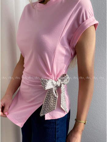 Tričko s mašľou ružové AB 118