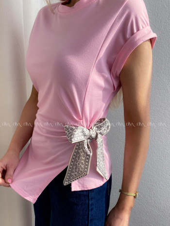 Tričko s mašľou ružové AB 118