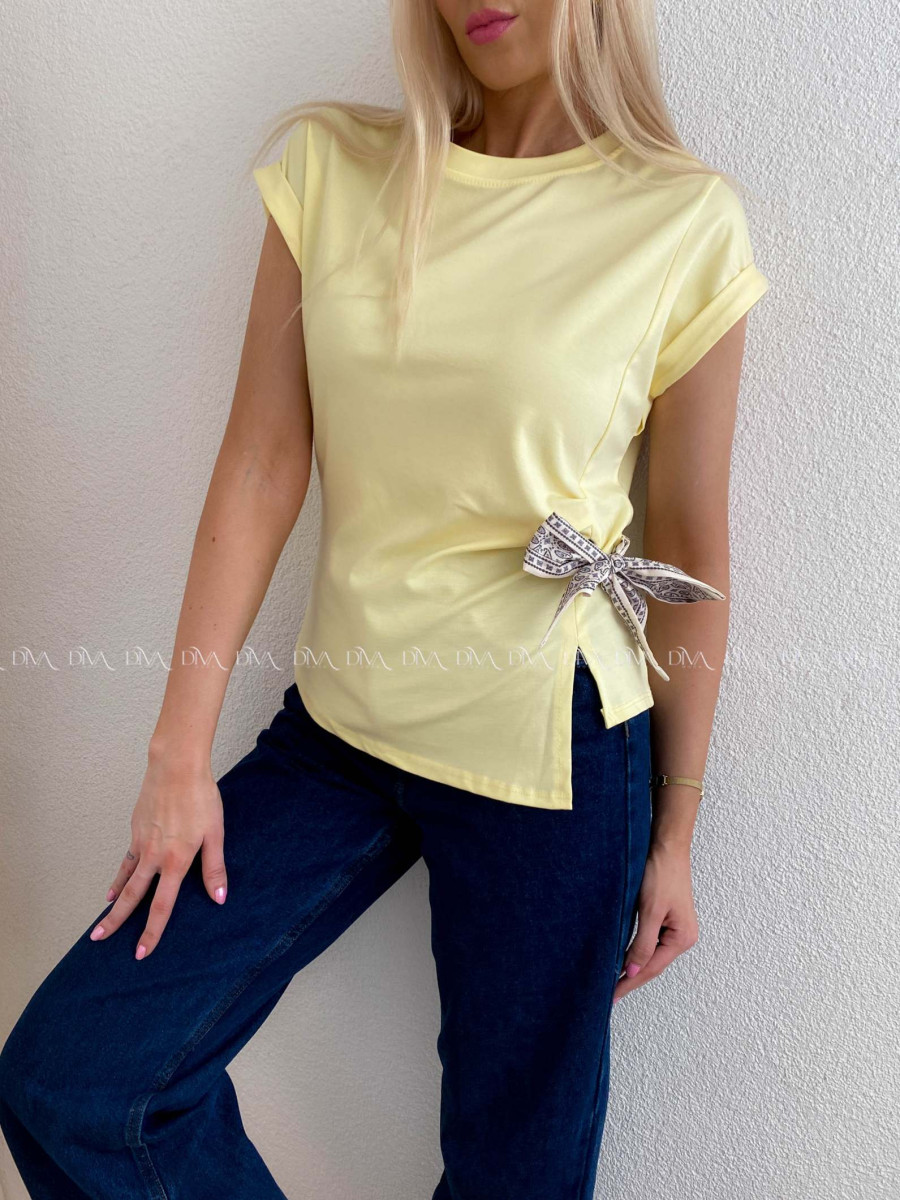 Tričko s mašľou žlté AB 118