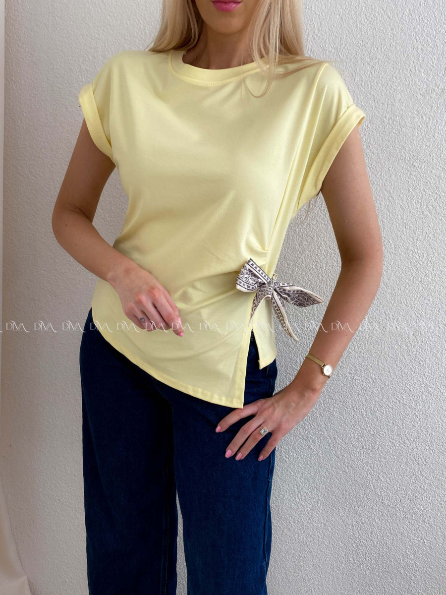 Tričko s mašľou žlté AB 118