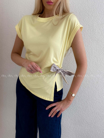 Tričko s mašľou žlté AB 118
