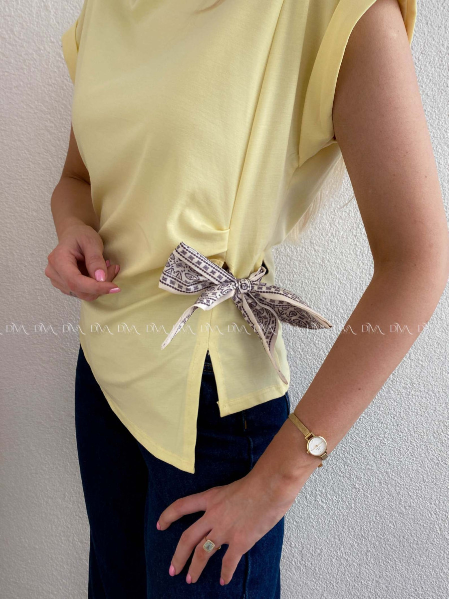 Tričko s mašľou žlté AB 118