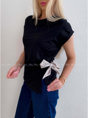 Tričko s mašľou čierne AB 118