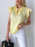 Saténová blúzka s volánikmi žltá AB 303