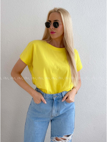 Bavlnené basic oversize tričko žlté AB 231 Bavlnené basic oversize tričko žlté AB 231
