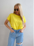 Bavlnené basic oversize tričko žlté AB 231