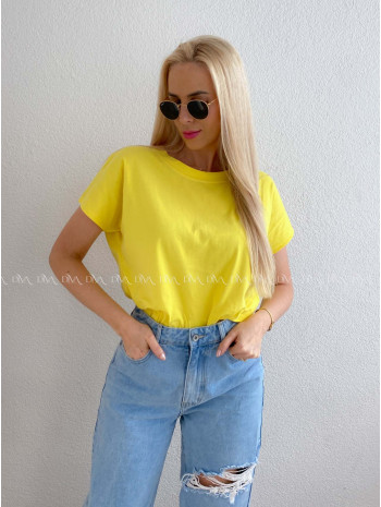 Bavlnené basic oversize tričko žlté AB 231